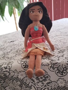 Disney Moana Plush Doll - Brown Hair, Red & Orange Outfit